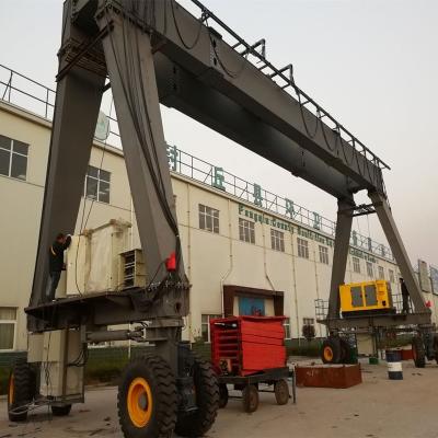 China Gantry Crane A Frame Leg 4 Wheel Steering Double Girder Rubber Tire Gantry Crane For Sale for sale