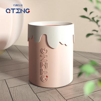 China Household Stored Creative Non-Pressure Round Durable Ring Trash Can Lid Large Capacity for sale