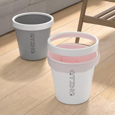 China Stocked Color Customized Plastic 9L Capacity With Bag Snap Ring Open Top Waste Bin for sale