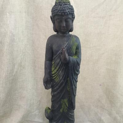 China China Solar Power Led Light Concrete Buddha Statue Casts Garden Decoration Outdoor Decoration Resin Craft for sale