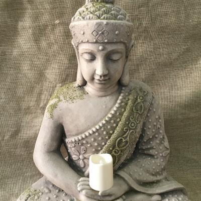 China China led lighting garden spot solar cement buddha statue casts outdoor gardendecoration resin craft for sale