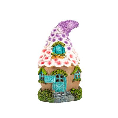 China Solar Garden Fairy House Garden Statues Sculpture Outdoor Miniature Figurine Treehouse Decor Lawn Yard Ornaments Decoration for sale