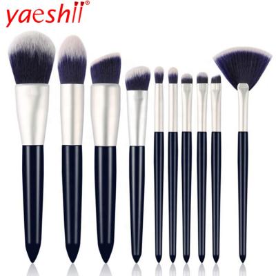 China Yaeshii 10PCS Wholesale Soft Cosmetic Makeup Brush Portable Plug And Soft Makeup Brush Custom Makeup Brush Set for sale