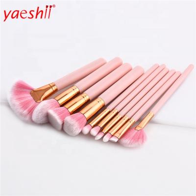 China Yaeshii 10PCS Portable Plug and Use Makeup Brush Set Pink Makeup Brush Beauty Tool Kit for Custom Makeup Brush for sale