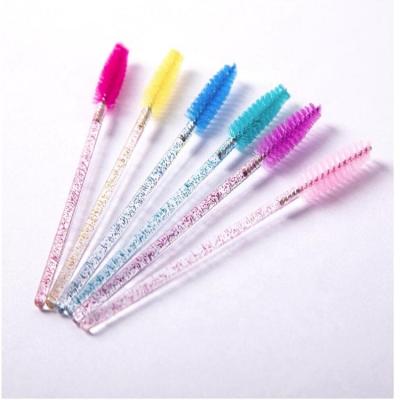 China Yaeshii 50pcs Eyebrow Pencil Eyelash BrushEyelash Extension Cleaning Brush Shiny Disposable Eyelash Comb Brush for sale