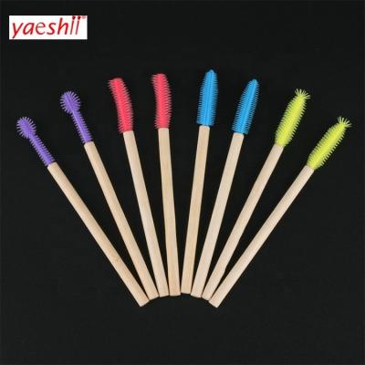 China Beauty Care Make Tools Yaeshii Eco-friendly Eyelash Brush Mascara Brush Bamboo Eyelash Extension Cleaning Brush for sale