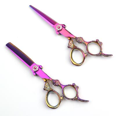 China Yaeshii Thinning Scissors Customized Gemstone Scissors Red Hair Engraving Hair Cutting Scissors Hair Scissors for sale