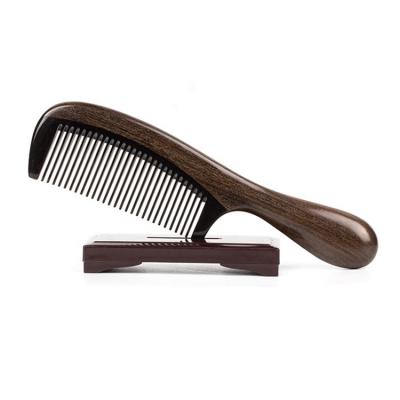 China Classical Black Anti-static Health Brush Health Ebony Horn Exquisite Sandalwood Opens Hair Comb for sale