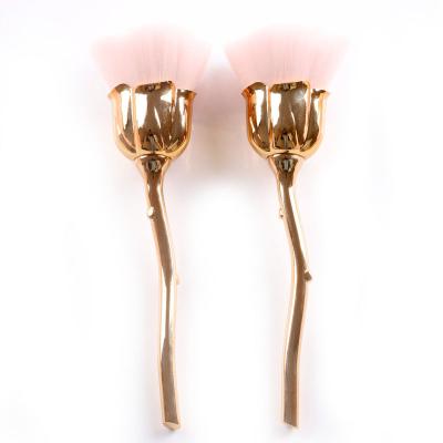 China NAIL Rose Shape Nail Art Brush Cleaning Remove Dust Powder Brush Nail Release Brush for sale