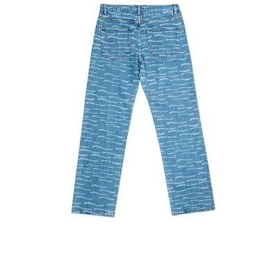 China Logo Design Blend High Waist Stylish Blue Pants Men Designer Breathable Customized Loose Jeans for sale