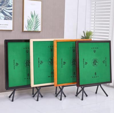 China New Solid Wood Mahjong Game Round Folding Legs Foldable Mahjong Table With 2 Sets Mahjong Tiles for sale