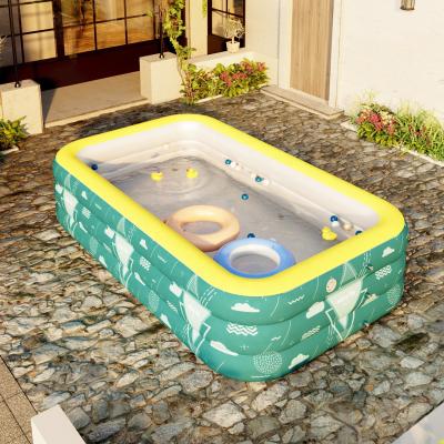 China Customized Outdoor Folding Swimming Pools PVC Inflatable Pump Large Spa Swimming Pool for sale