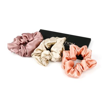 China Fashion Design New Custom Private Label Large 100% Mulberry Silk Hair Scrunchies for sale