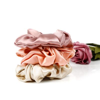 China Healthy Silk Scrunchies Hair Ties Scrunchies 100% Mulberry Silk Hair Scrunchie 3.5cm Elastic Silk Hair Band for sale