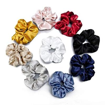 China High Elastic Friendly Material 100% Silk High Elastic Hair Scrunchies For Hair Ties Strings Scrunchie For Women Girls for sale