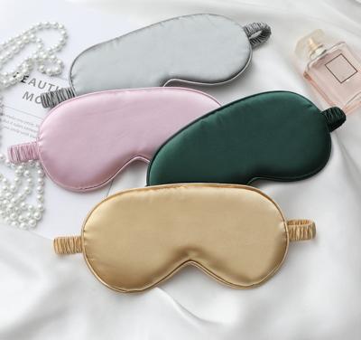 China new design Anti-wrinkle double sided silk wholesale custom adjustable pink gold sleep eye mask set for sale