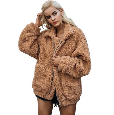 China New Arrival Women's Fashion Women's Long Faux Fur Coat Solid Color Winter Ladies Anti-Shrink Woolen Coat Long Winter Clothing for sale