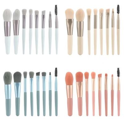 China Angular Blush 8 Mini Concealer Brush Portable Soft Concealer Powder Brush Hair Beauty Base Eyeshadow Tool Brush for sale