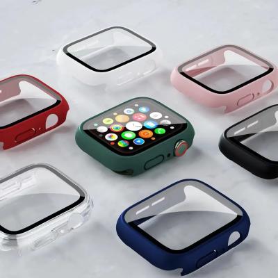 China Wholesale Smartwatch Factory 2 in 1 PC Watch Cover Case Glass 38mm 40mm 41mm 42mm 44mm 45mm For Apple Iwatch for sale