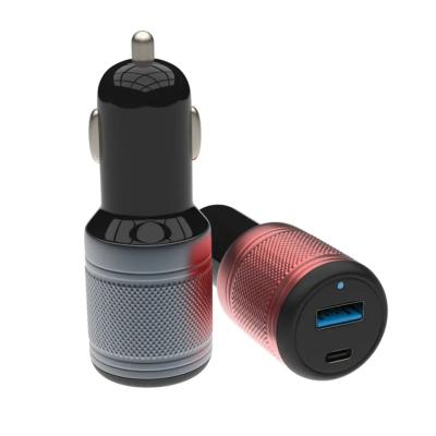 China Popular Universal Car USB Charger QC 2.0 Mobile Phone USB Fast Type-C Female Left Charging QC 3.0 Fast Car Charging for sale