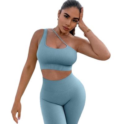 China Breathable Custom Logo 3 Pcs Womens Core Fitness Seamless Active Wear Yoga Set Workout Apparel Gym Sets for sale