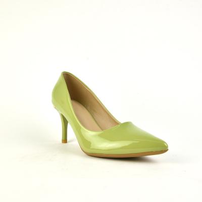 China Simple Design Young Girls Stiletto Durable Cool Green Stiletto Heels Sandals Polished Women's Pumps for sale