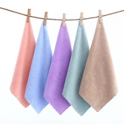 China Coral Kid Safe Coral Baby Face Towel Saliva Towel 30*30cm Square Absorbent Soft Square Towel Velor Child Safe for sale