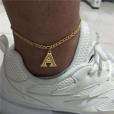 China Fashion CLASSIC A-Z Letters Anklet Foot Jewelry Anklet Chain Alphabet Factory Price Anklets for sale