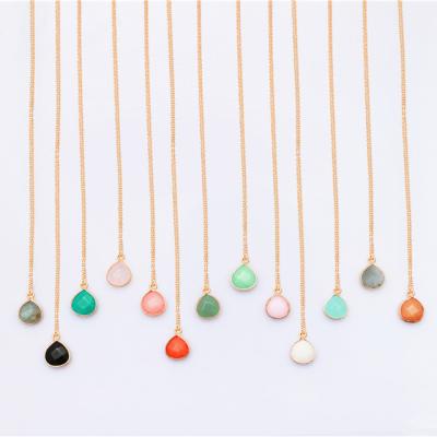 China 2021Hot Sale CLASSIC Drop Design Water Stone Jewelry Custom Friend Necklaces for sale