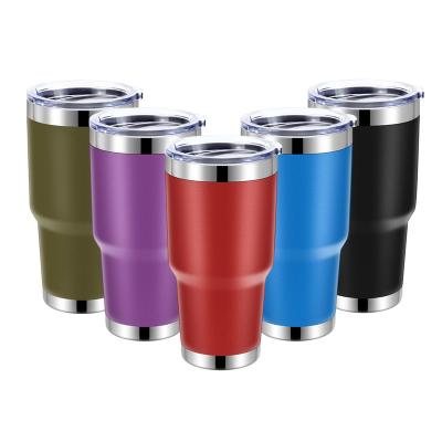 China Viable Customize Brand Powder Coated Insulated Double Wall 304 Stainless Steel Vacuum Coffee Tumbler for sale