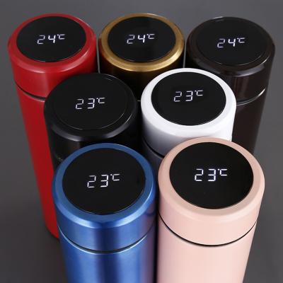 China Business Glitter Rose Gold Intelligent Thermoses Cup White Sublimation Digital Custom Vacuum Flask for sale