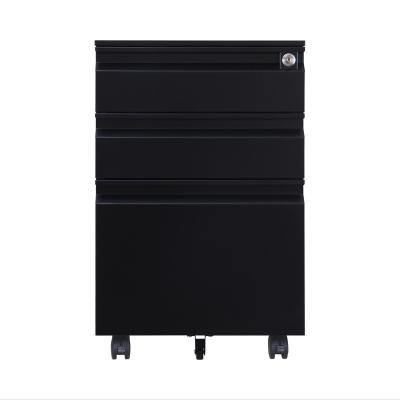 China Flip Up Hot Sale Movable Filing Cabinet Three Drawers Metal Steel Cabinet For Office School for sale