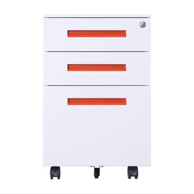 China Knock Down China Manufacturer 3 Drawers Metal Pedestal Cabinet Movable Metal Filing Cabinet for sale