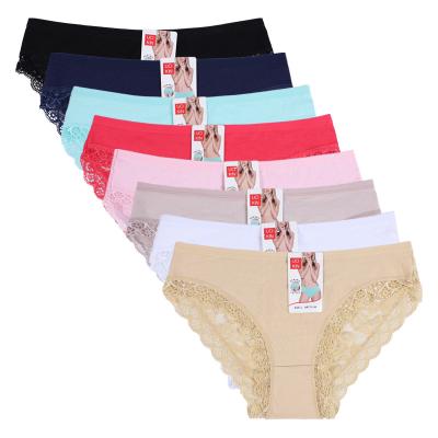 China UOKIN T4144 Ladies Hollow Underwear Wholesale Sexy Mesh Lace Panties Mid-Rise Waist Breathable Ladies Briefs for sale