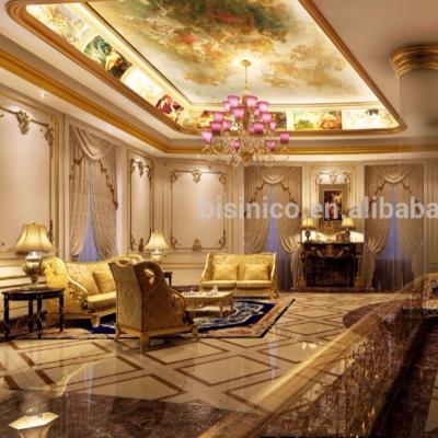 China Classic luxurious European residential villa architectural and interior 3D rendering and complete furniture for sale