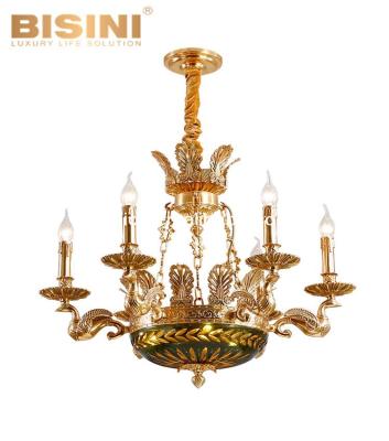 China Residential Classic Style Gold Pendants Indoor Lighting Victorian Brass Chandelier for sale