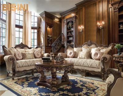 China Neo Classic French Style Sectional Sofa Furniture Luxury Solid Wood Carving Sofa Villa Living Room Sets for sale