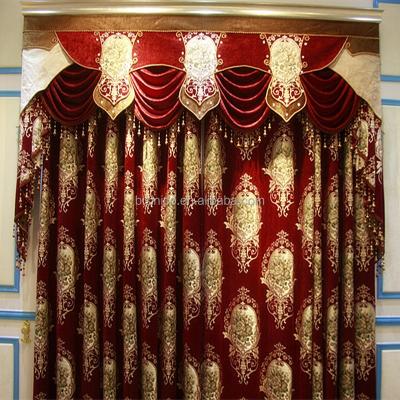 China BLACKOUT MAIN ONE 2016 luxury popular elegant beaded curtains in polyester embroidery window curtains for sale