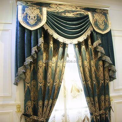 China Luxury Blackout Embroidery Window Curtains Made In China Luxury Embroidered Hotel Curtains And Drapes With Backing Valance for sale