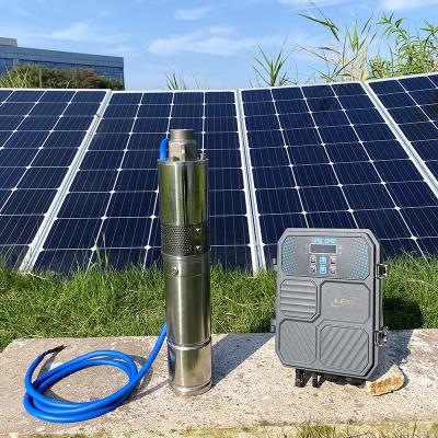 China LEO Stainless Commercial Steel Screw Solar Water Pump 3 Inch DC Solar Borehole Pump Solar Pump for sale