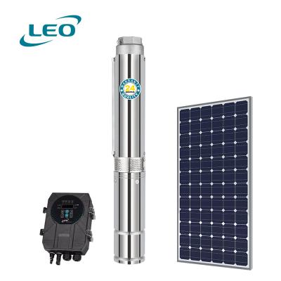 China Commercial LEO Well Pump System Prices Solar Powered AC/DC Water Pump Hybrid Solar Pump With Plastic Impeller for sale