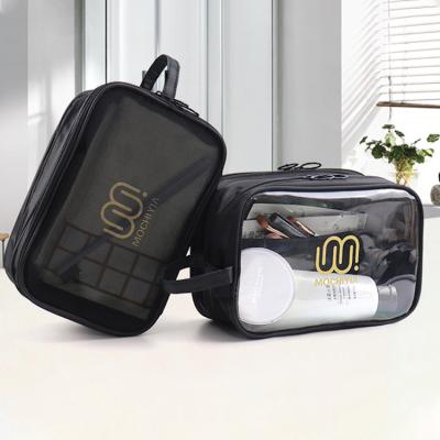 China Fashion Logo Transparent Small Clear Custom Make Up Wash Bag Travel PVC TPU Beauty Makeup Bag Set Clear Organizer Toiletry Cosmetic Bag for sale