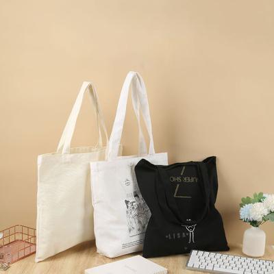 China Promotional Custom Blank Single Canvas Handled Cotton Bags Reusable Shopping Cotton Tote Bags With Custom Printed Logo for sale