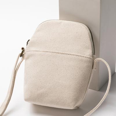 China Fashion Custom Logo Canvas Cotton Messenger Bag Cross - Body Sling Bags Mini Single Womens Messenger Bag for sale