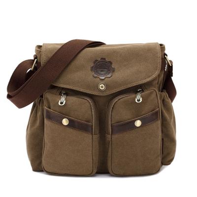 China Wholesale Custom Logo Men Canvas Casual Messenger Crossbody Bags Fashion Sling Chest Bags for sale