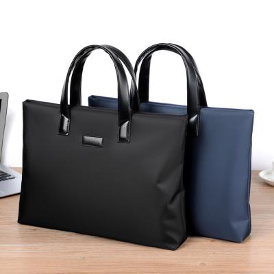 China Wholesale Custom Logo Men's Business Conference Handbag Nylon And PU Zipper Waterproof Briefcase for sale