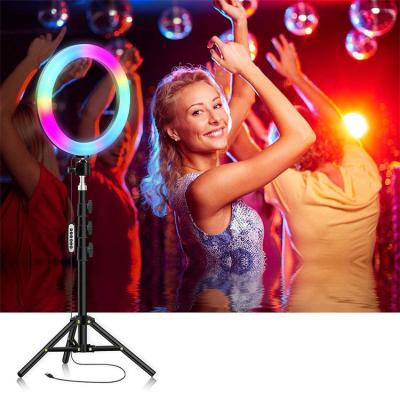 China Mini 2022 Newest 10 RGB Ring Light with Tripod Stand for sale