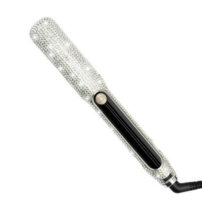 China LCD temperature display and fast heating Jeweled flat irons beddazled professional flat hair straightener touch screen irons flat iron for hair steam for sale