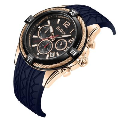 China Chronograph Man's Silicone Muti-function Sports Chronograph BIDEN ODM Watch Watches Men's Watch for sale