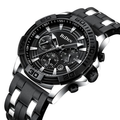 China Biden Chronograph Fashion Mens Watches Luxury Silicone Band Watches For Mens Chronograph Gift Watch For Men 2021 for sale